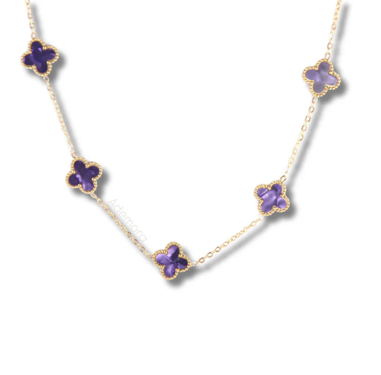 Clover Elegance Damen Halskette Vergoldeter Edelstahl