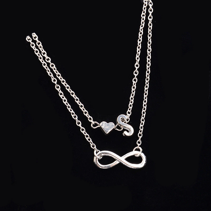 Love Buchstaben-Fußkette – 26 Buchstaben Herz-Fußkette aus Legierung