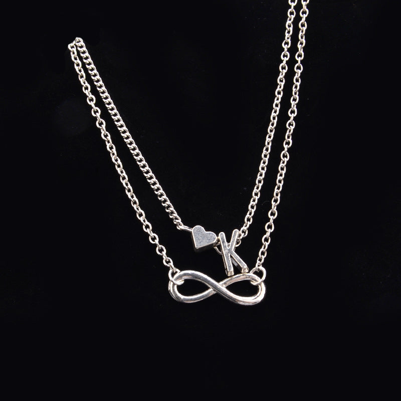 Love Buchstaben-Fußkette – 26 Buchstaben Herz-Fußkette aus Legierung