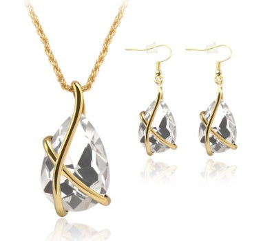 Elegantes Kristall Schmuckset – Halskette & Ohrringe