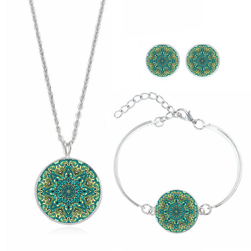 Mandala Flower Edelstein-Schmuckset