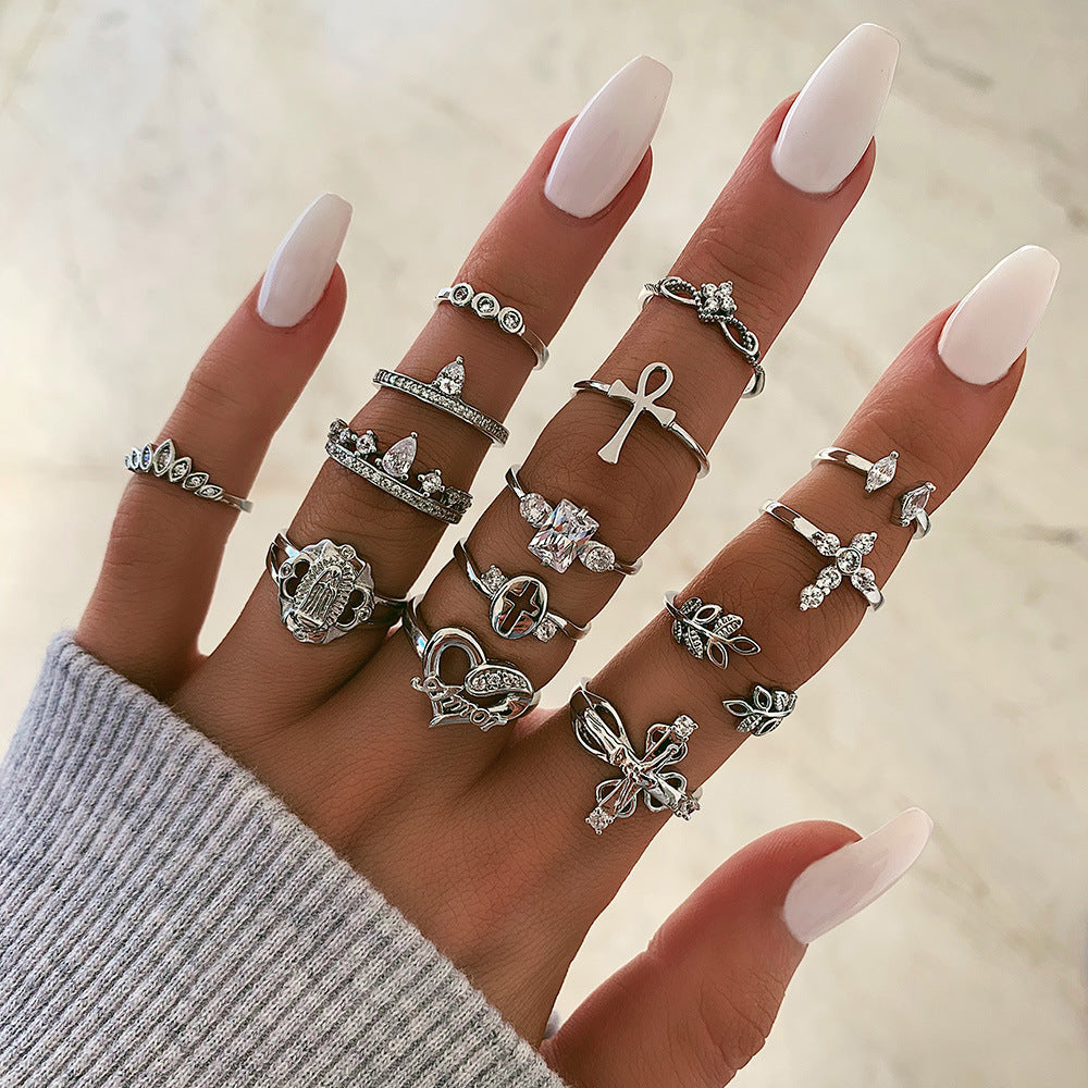 Elegantes Ring-Set im europäischen und amerikanischen Stil