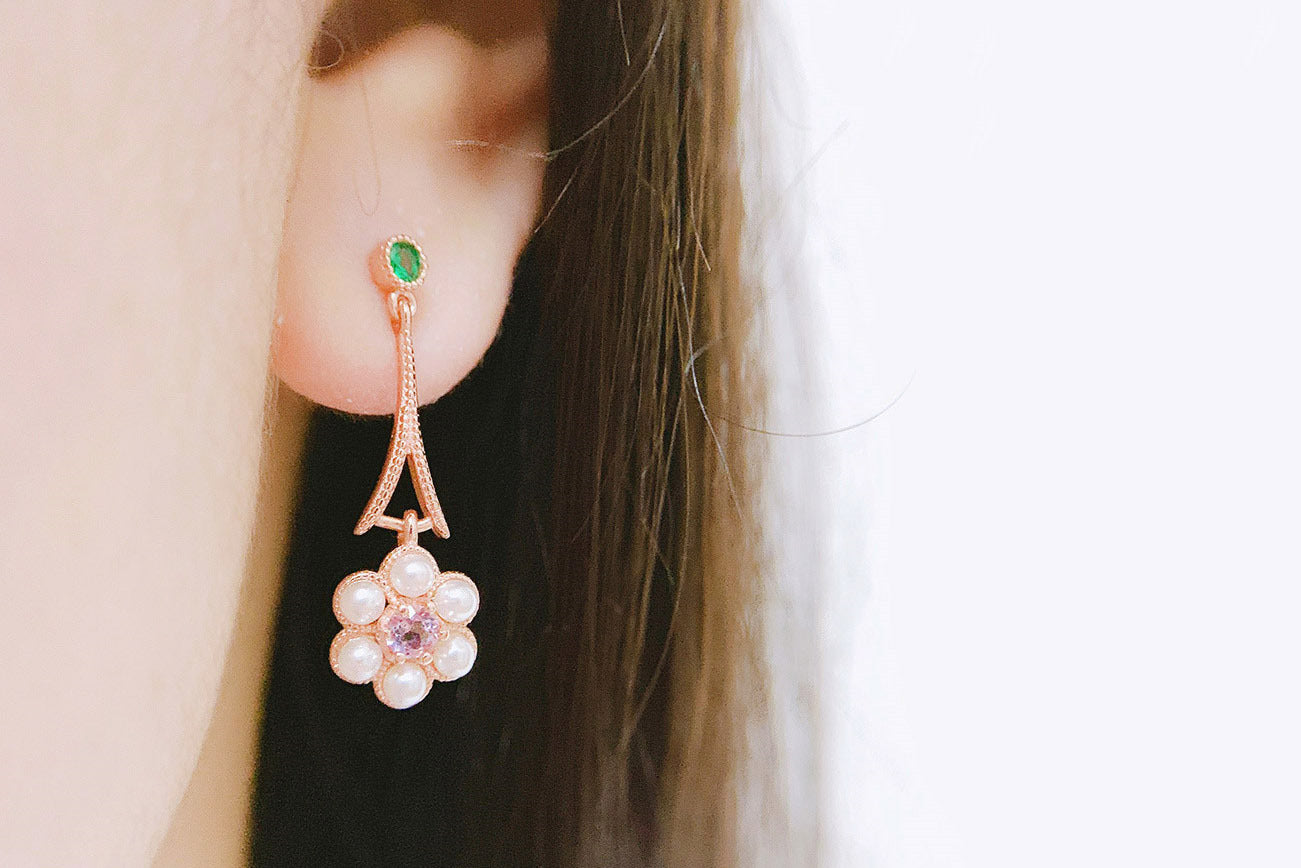 Elegantes Pflaumenblüten-Schmuckset mit Amethystfarbenen Akzenten