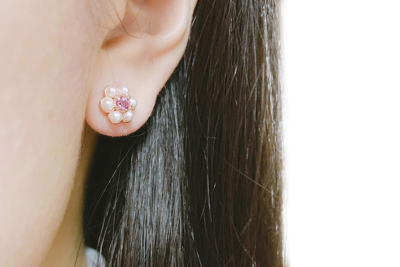 Elegantes Pflaumenblüten-Schmuckset mit Amethystfarbenen Akzenten