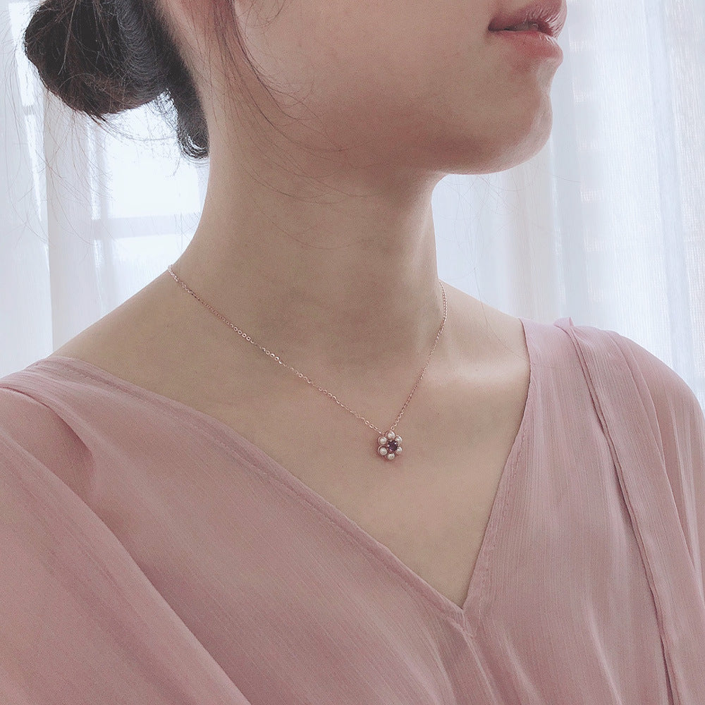 Elegantes Pflaumenblüten-Schmuckset mit Amethystfarbenen Akzenten