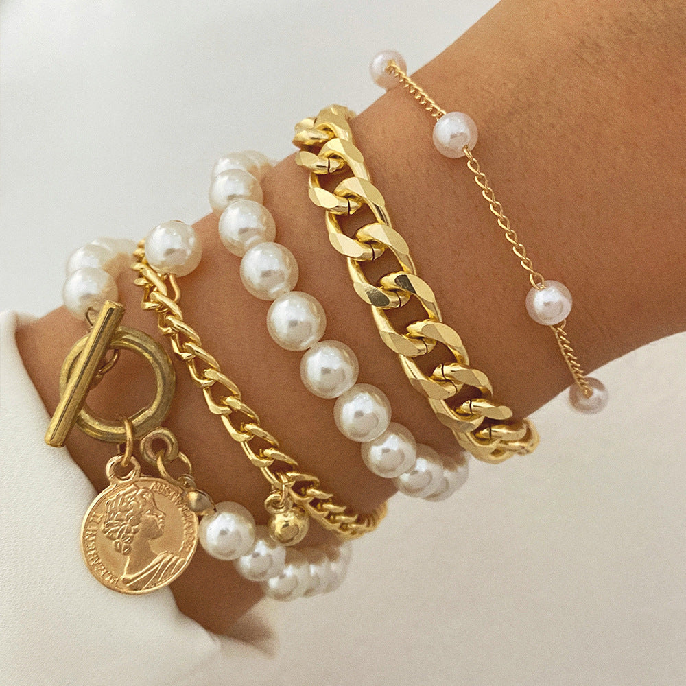 Kettenarmband Set in Gold Modern für Damen