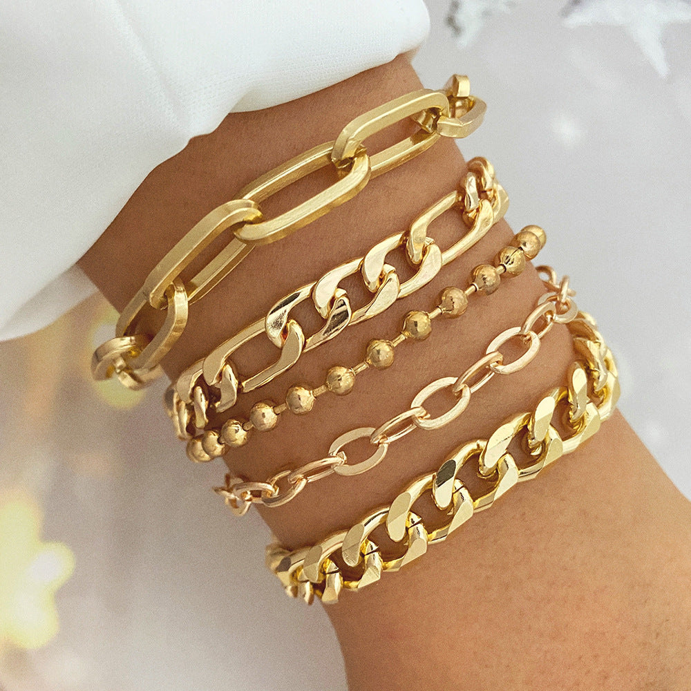 Kettenarmband Set in Gold Modern für Damen
