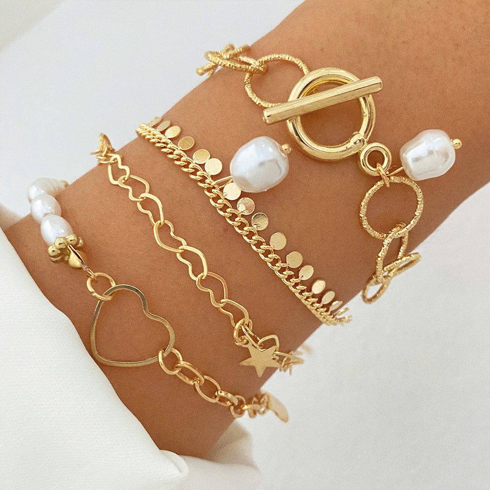 Kettenarmband Set in Gold Modern für Damen