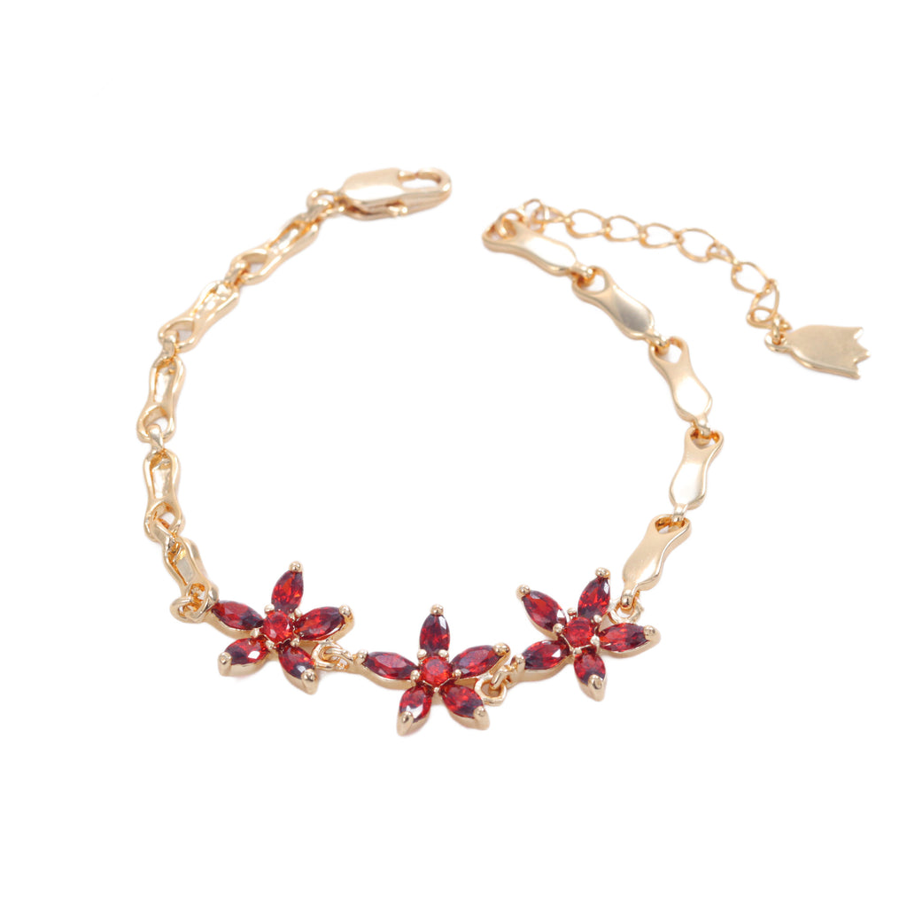 Blumenarmband mit Kleeblatt-Design und farbigen Akzenten