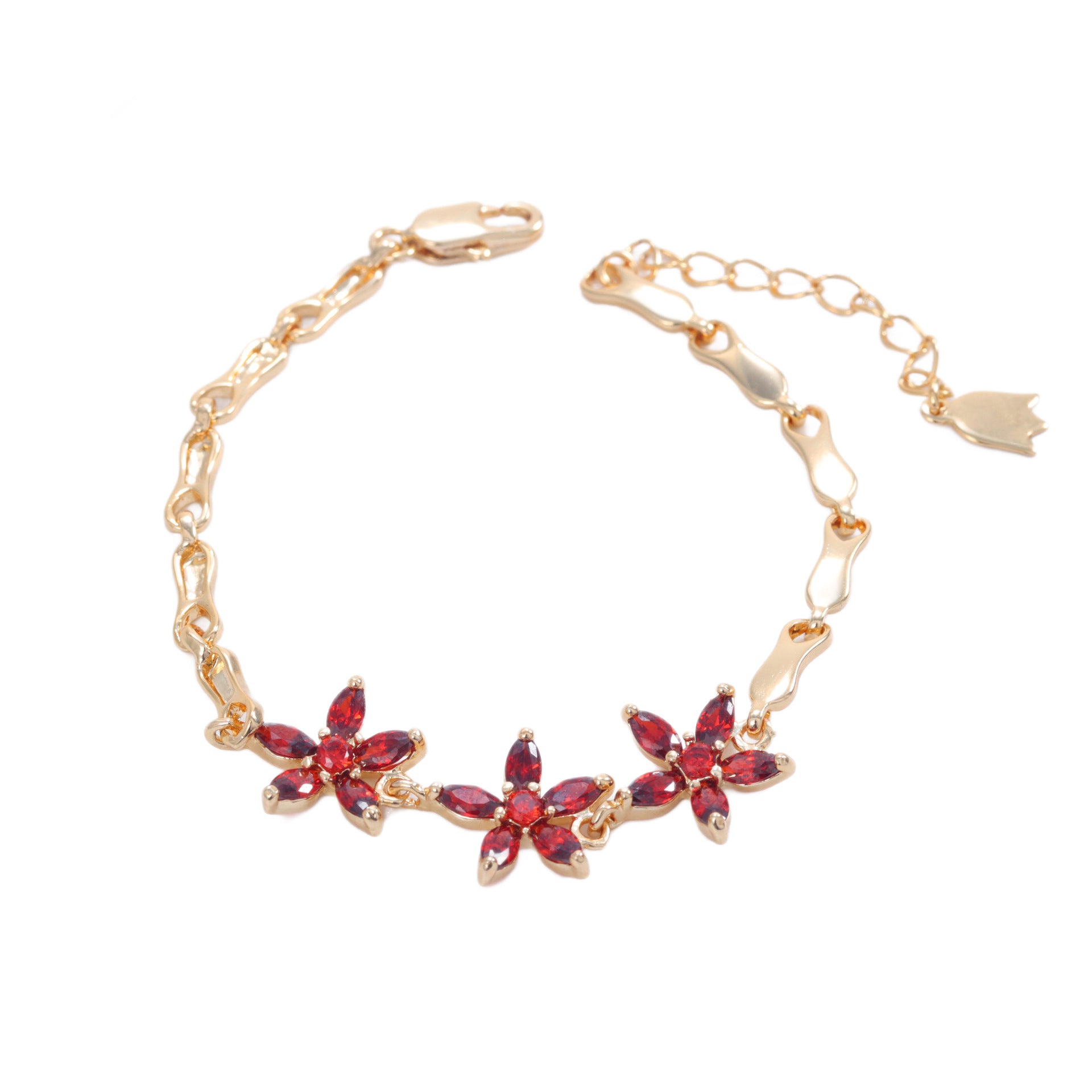 Blumenarmband mit Kleeblatt-Design und farbigen Akzenten