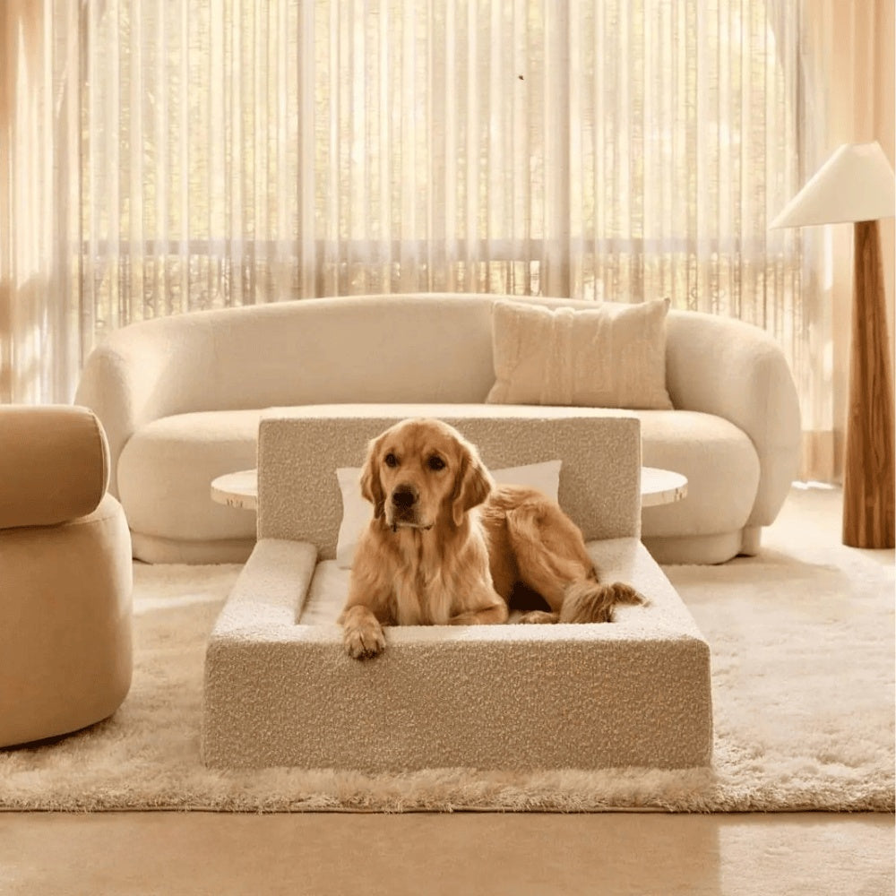 Luxury Bouclé Haustier-Sofa Modernes Hundebett