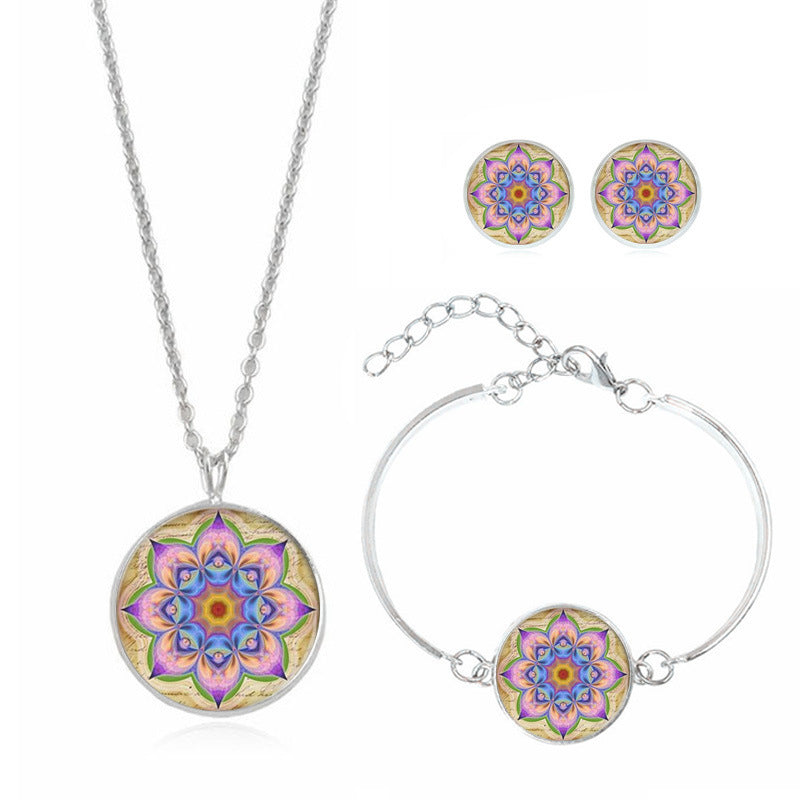 Mandala Flower Edelstein-Schmuckset