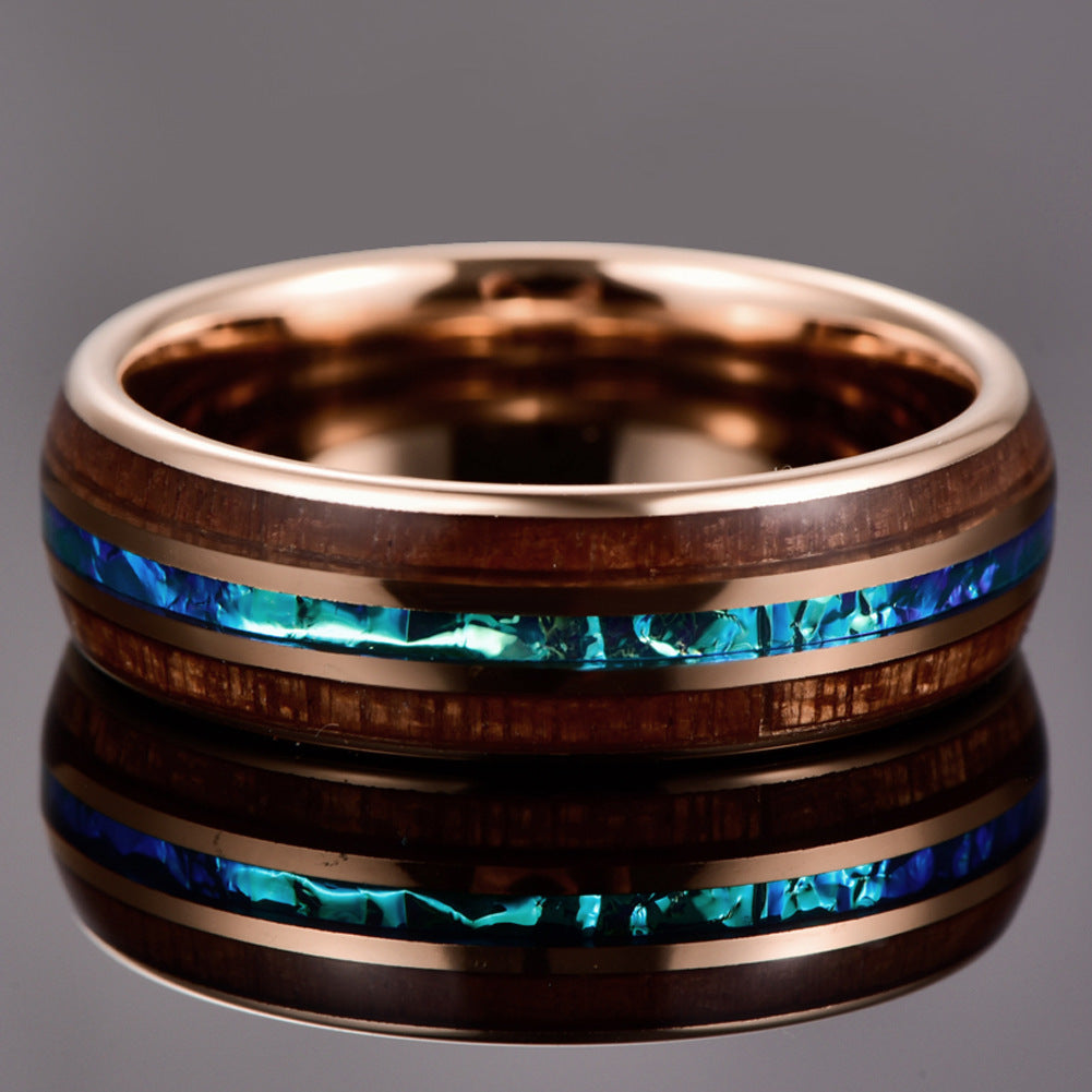 6 mm vergoldeter Wolframstahlring mit Opal-Dom