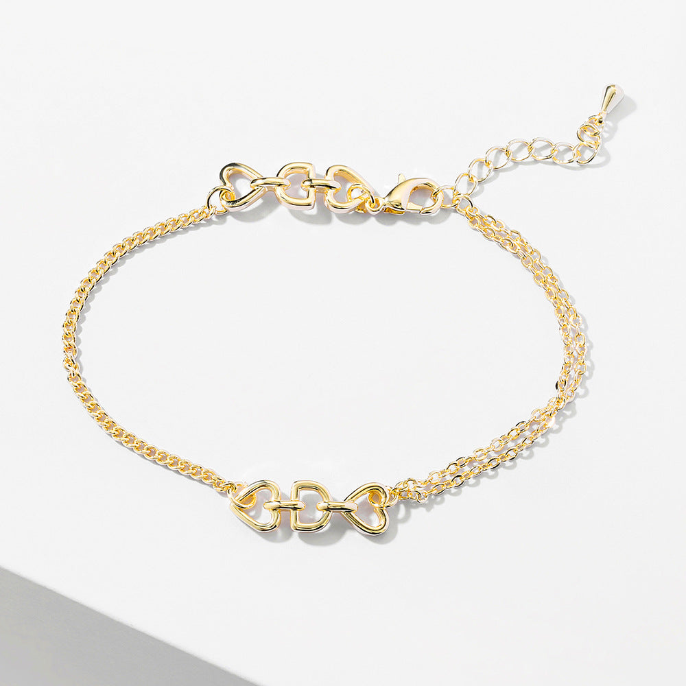 Minimalistisches Liebesbrief Armband, Ring & Ohrringe für Damen