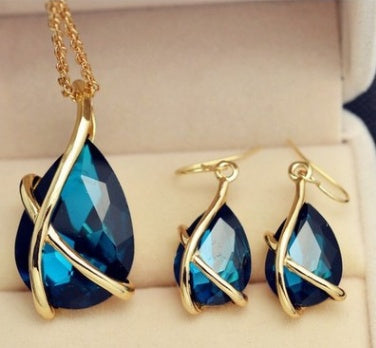 Elegantes Kristall Schmuckset – Halskette & Ohrringe