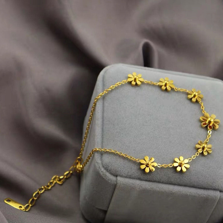 arte Blumen-Fußkette aus Titanstahl Elegant