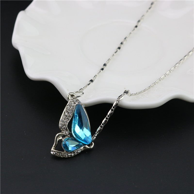 Dreiteiliges Layer Halsketten-Set mit Kristallanhängern