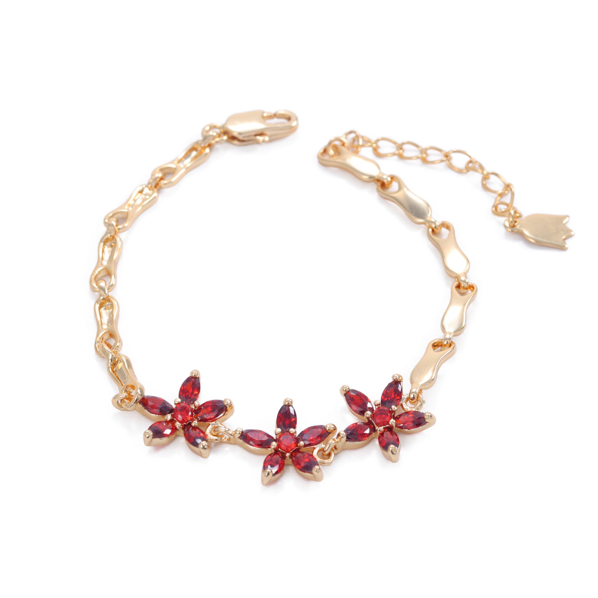 Blumenarmband mit Kleeblatt-Design und farbigen Akzenten