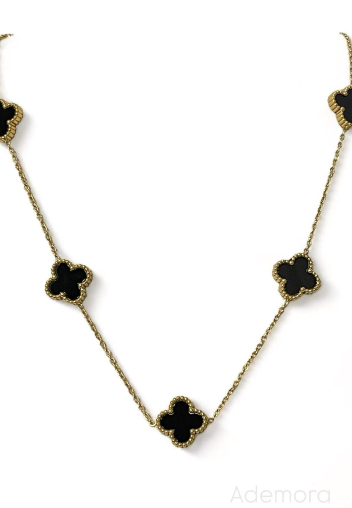 Clover Elegance Damen Halskette Vergoldeter Edelstahl