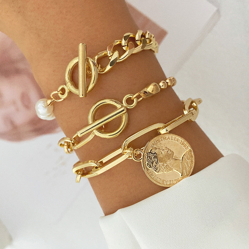 Kettenarmband Set in Gold Modern für Damen