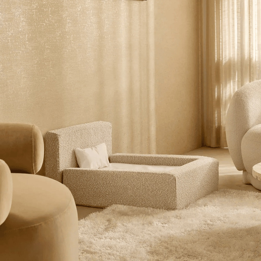 Luxury Bouclé Haustier-Sofa Modernes Hundebett