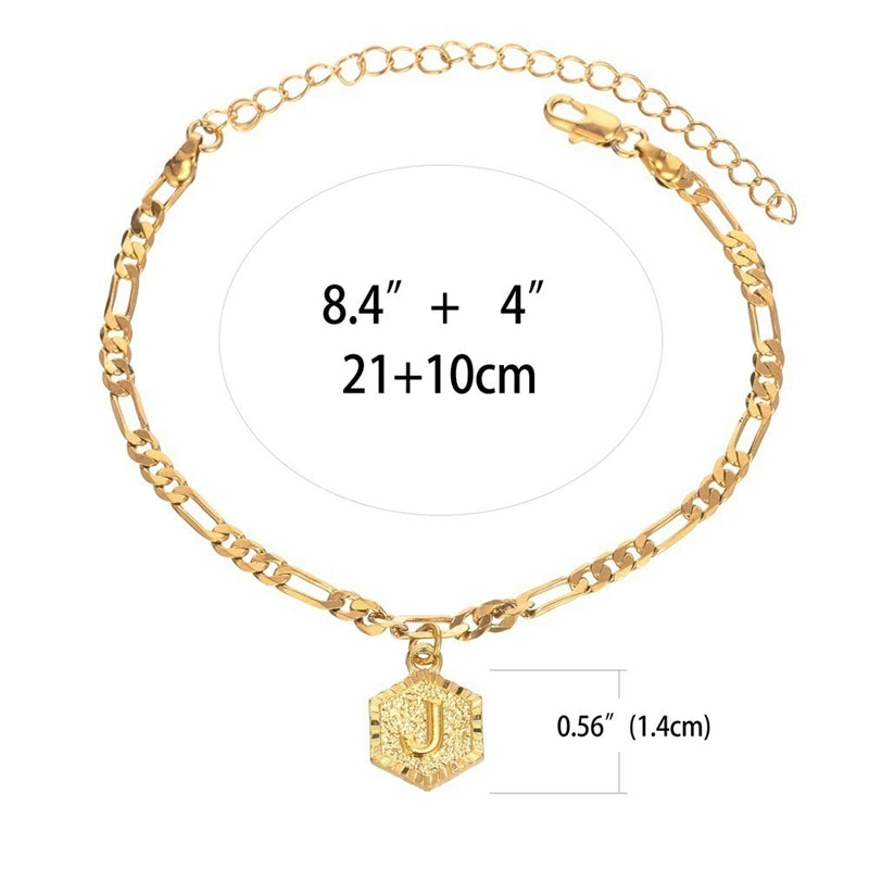 Personalisierte Alphabet-Fußkette in Goldoptik Elegantes Damen-Schmuckstück