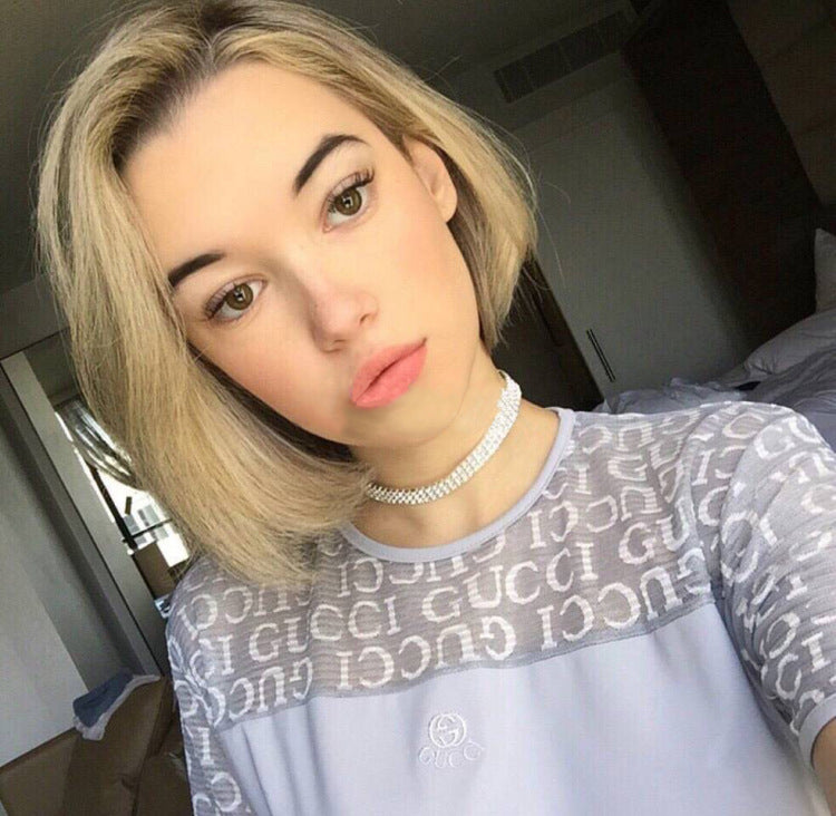 Luxus Strass Damen Halskette  in Gold / Silber