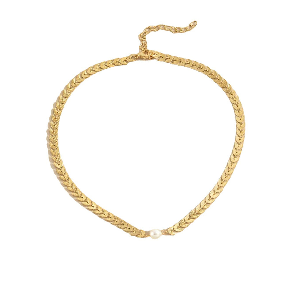 Modische Damen Perlen Kragenkette