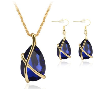 Elegantes Kristall Schmuckset – Halskette & Ohrringe