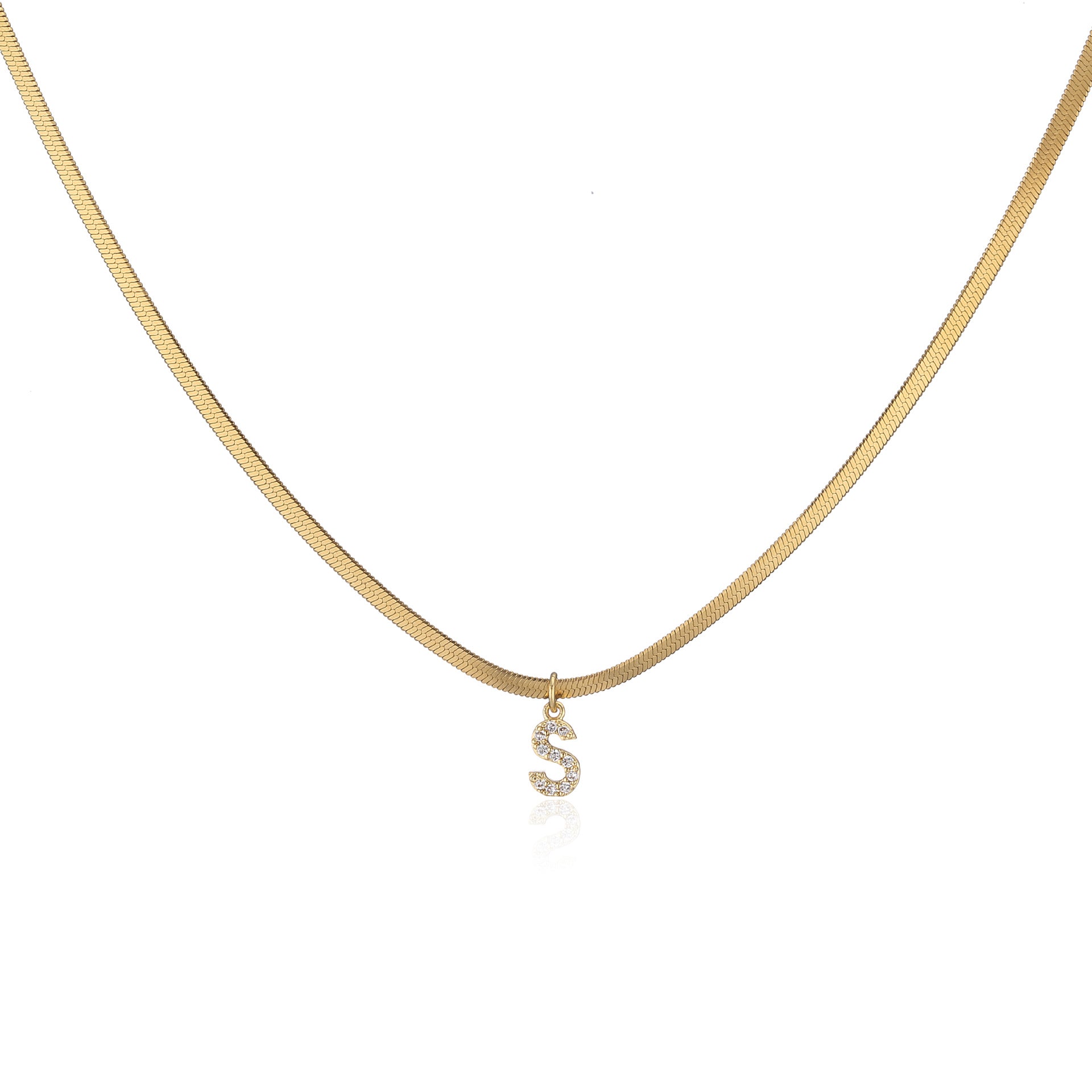 Minimalistische Buchstaben-Halskette Vergoldeter Anhänger für Damen