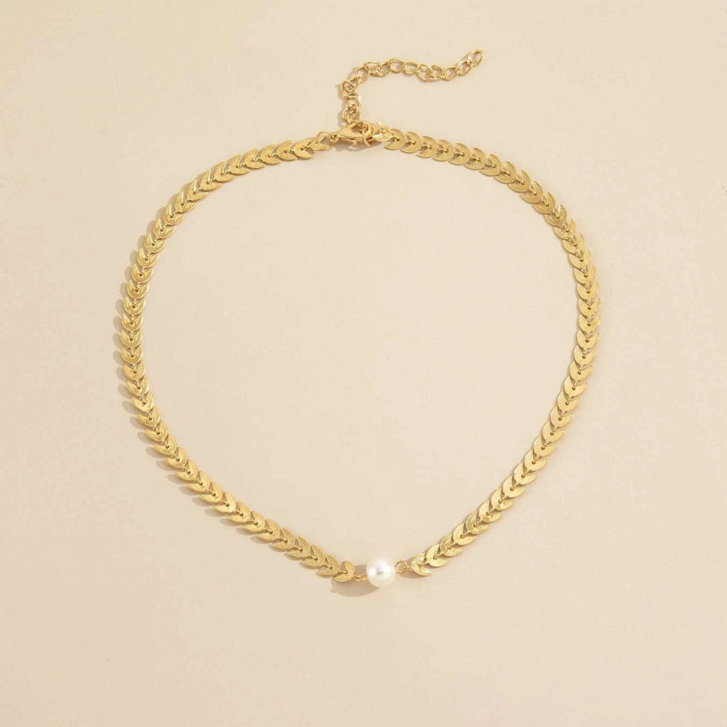 Modische Damen Perlen Kragenkette