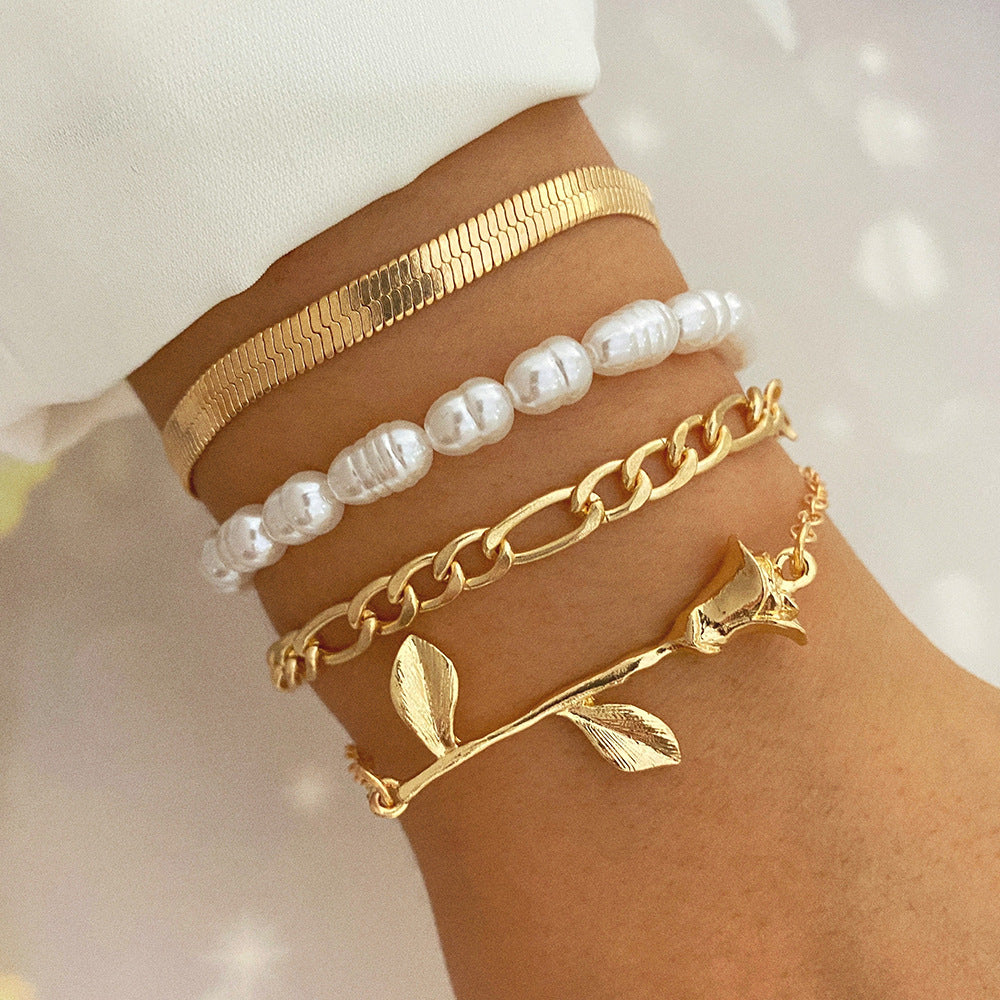Kettenarmband Set in Gold Modern für Damen
