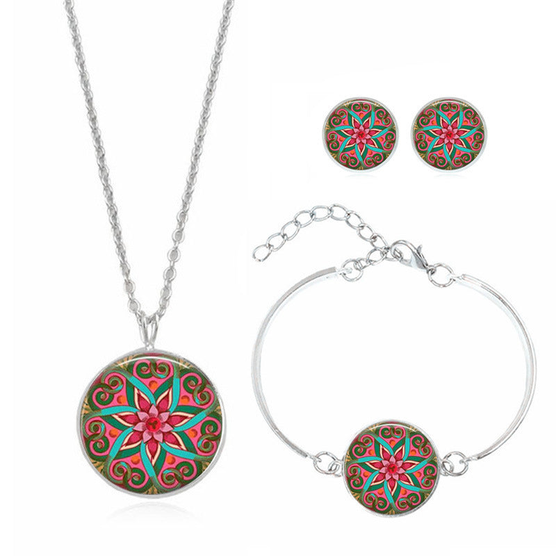 Mandala Flower Edelstein-Schmuckset