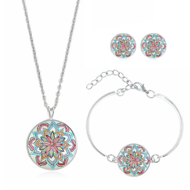 Mandala Flower Edelstein-Schmuckset