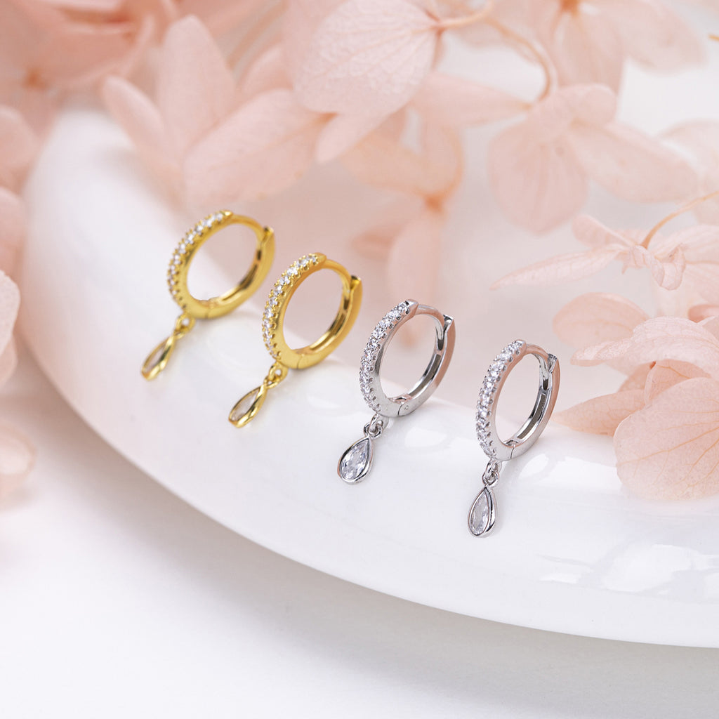 Luxuriöse Ohrringe aus Silber mit Zirkonia