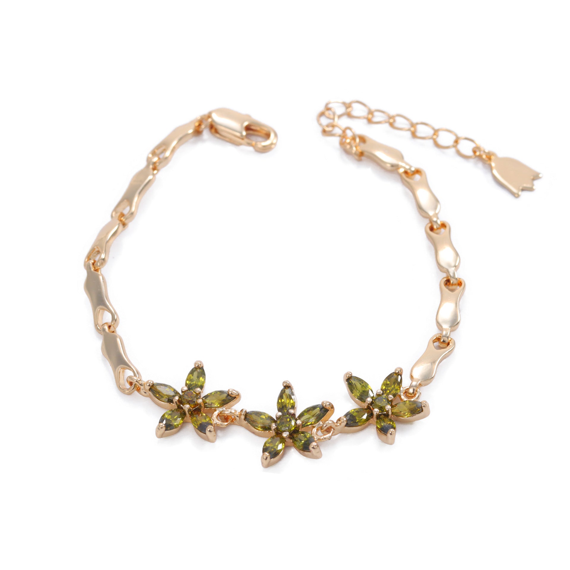Blumenarmband mit Kleeblatt-Design und farbigen Akzenten