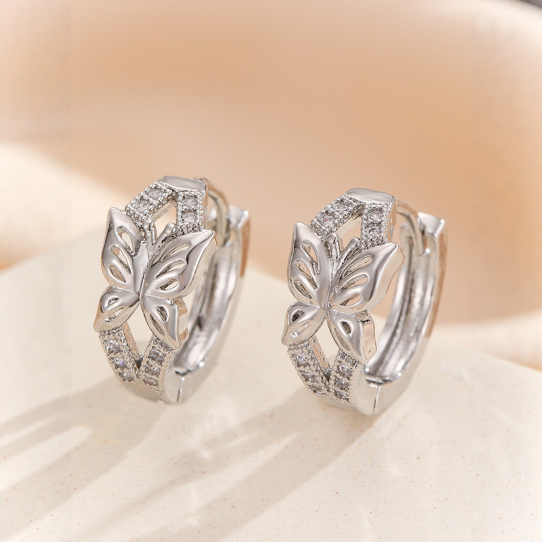 Zirkonia Schmetterling Ohrringe für Damen