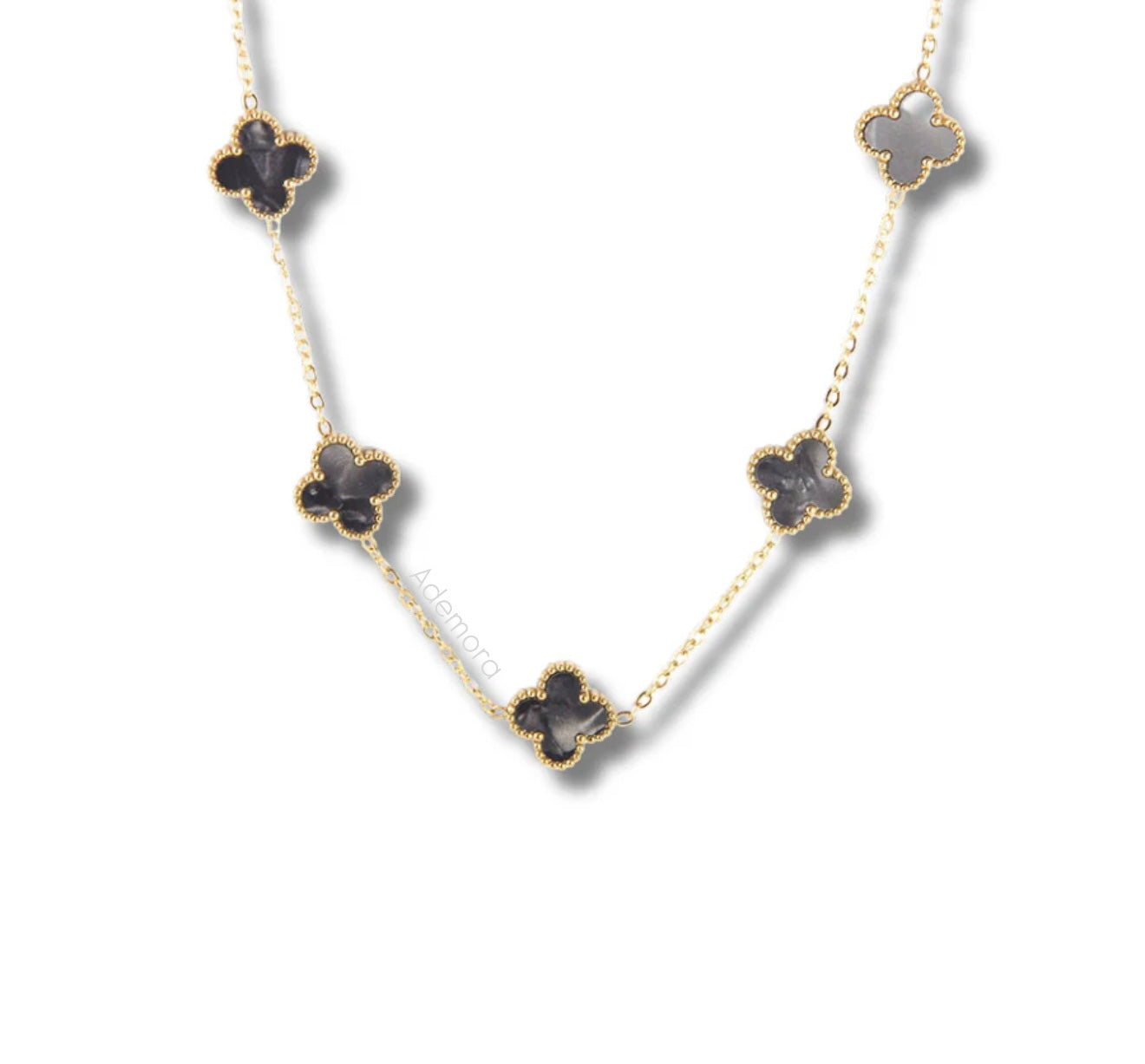 Clover Elegance Damen Halskette Vergoldeter Edelstahl