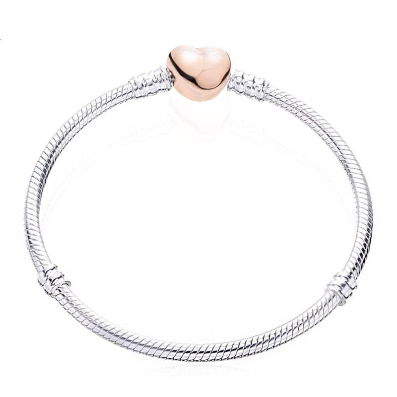 Herz-Armband Schlangenknochen in Roségold für Damen
