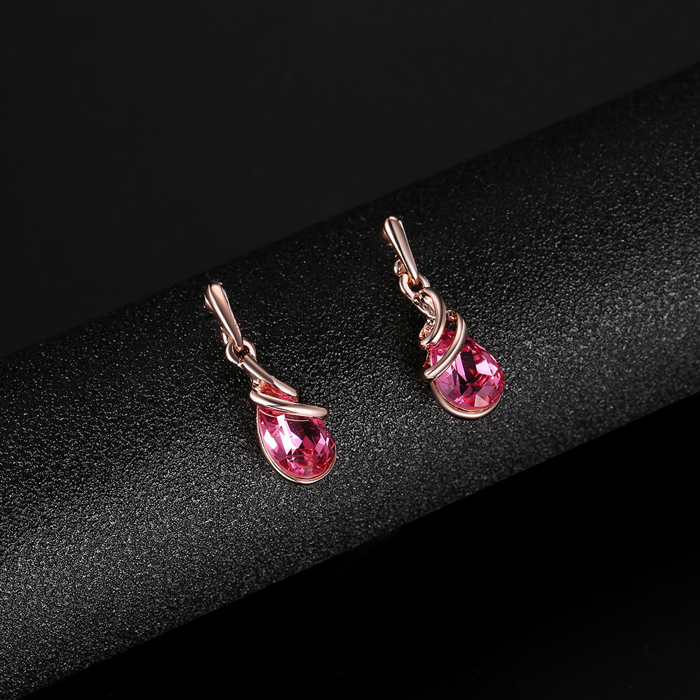 Elegantes Kristall-Schmuckset mit Tropfenanhänger