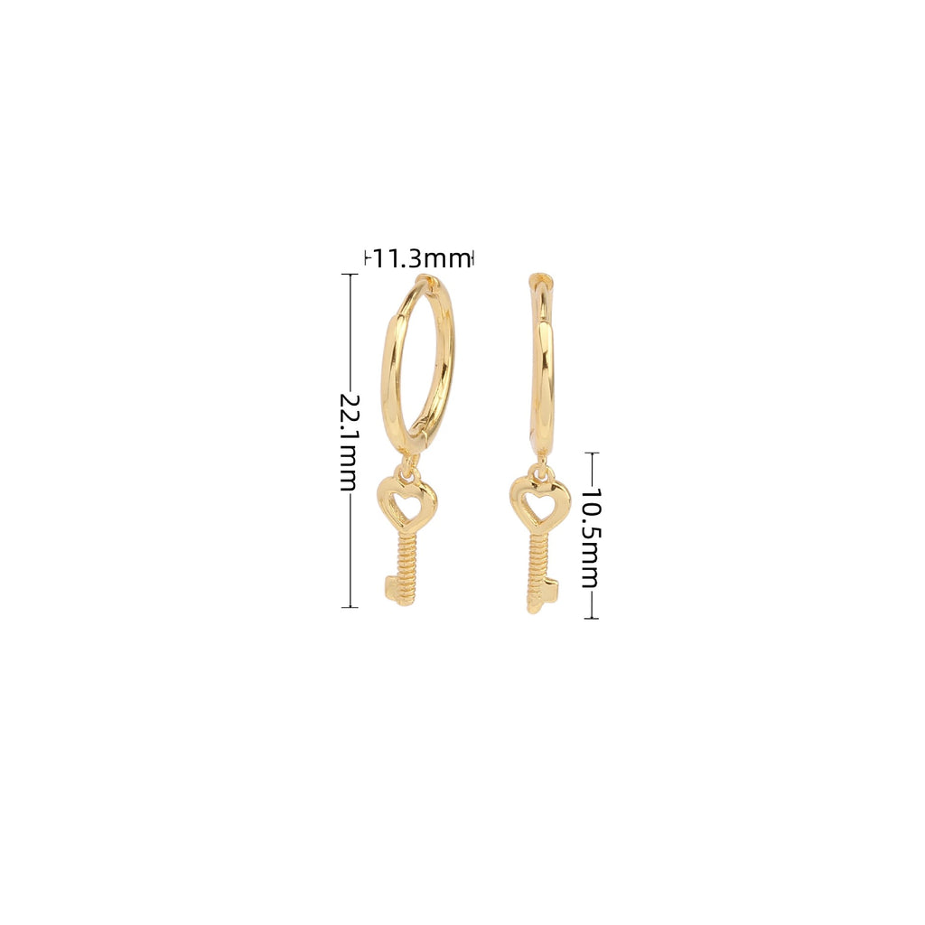 Schlüssel Ohrringe für Damen Silberfarben oder vergoldet