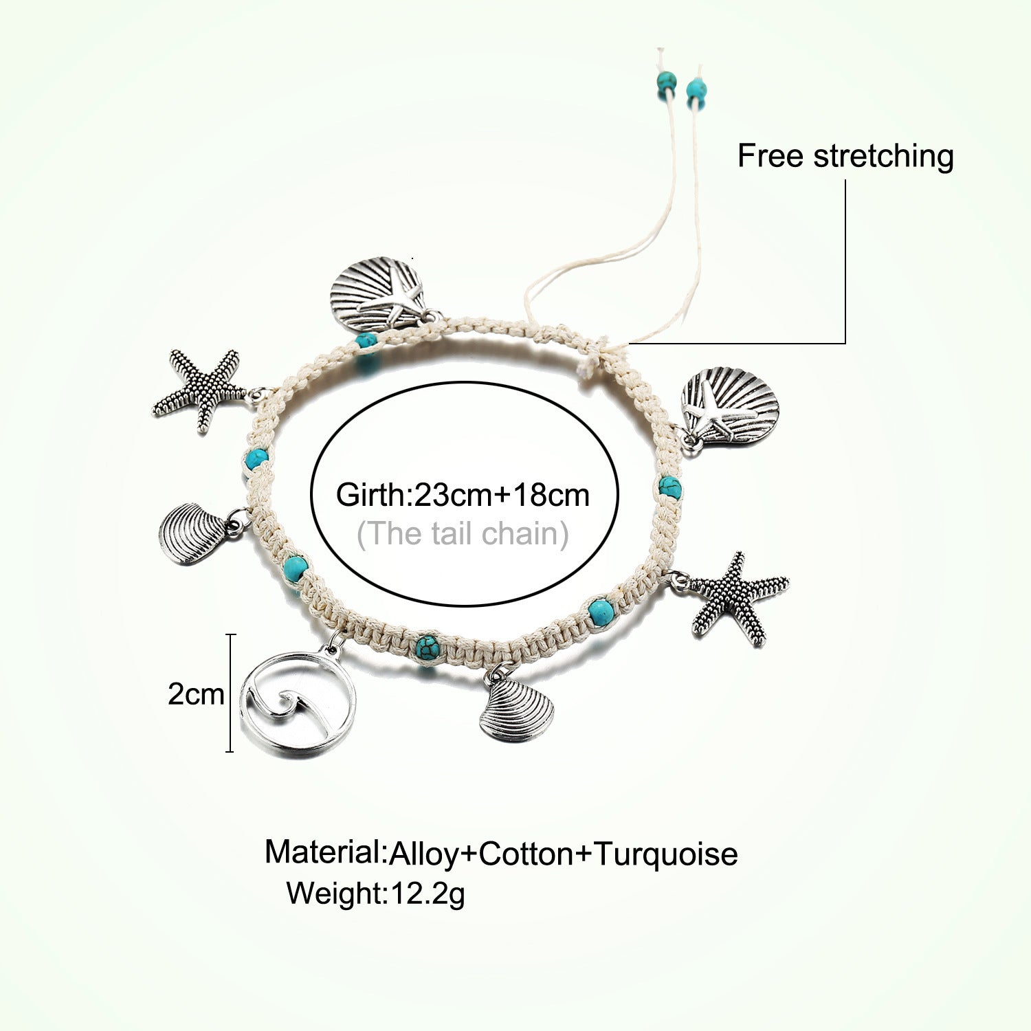 Maritimes Fußkettchen mit Seestern & Muschel Sommer Schmuck für Damen