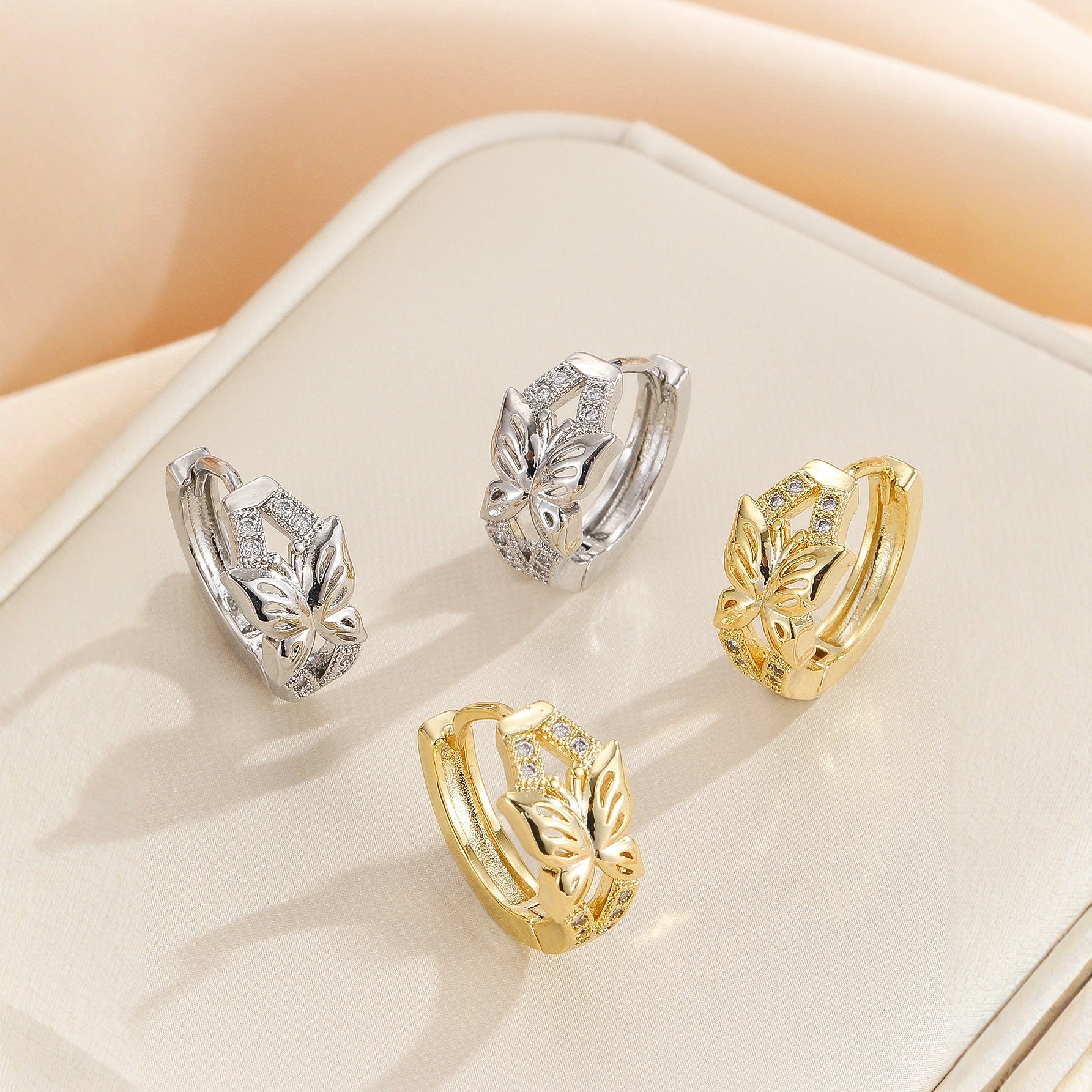 Zirkonia Schmetterling Ohrringe für Damen