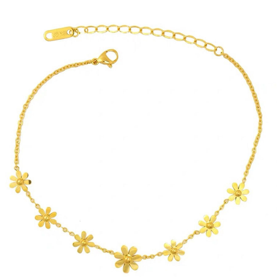 arte Blumen-Fußkette aus Titanstahl Elegant